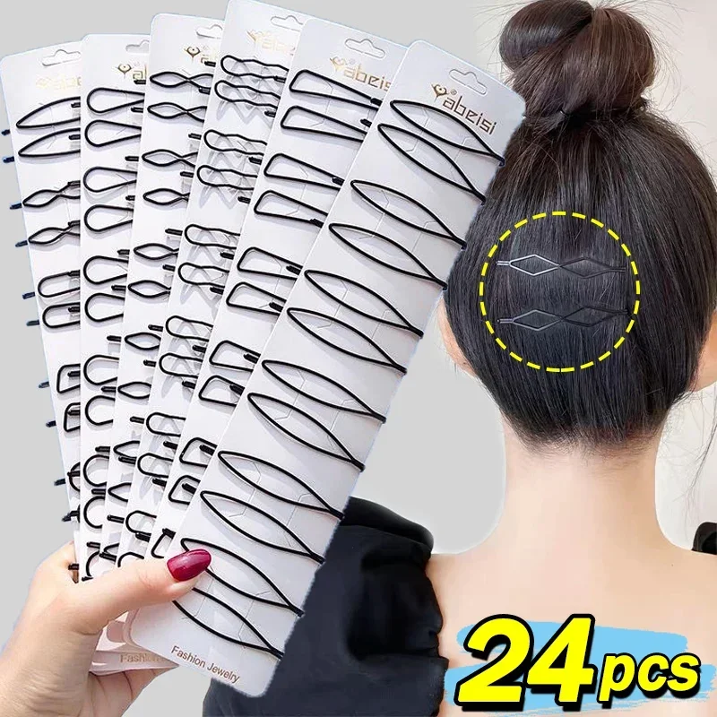 Bobby Pin Bulk - 3/24 قطعة أسود بسيط بوبي دبابيس