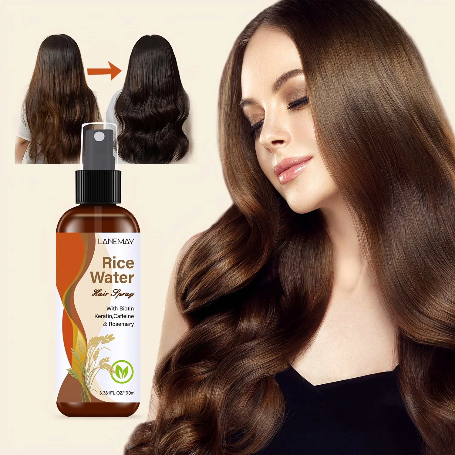 Hair Care Vitamin - بخاخ للشعر بماء الأرز - مع