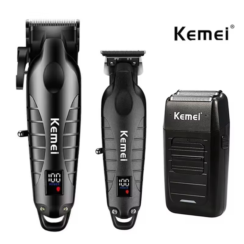 Hair Care Brand - مجموعة ماكينة قص الشعر Kemei للرجال،