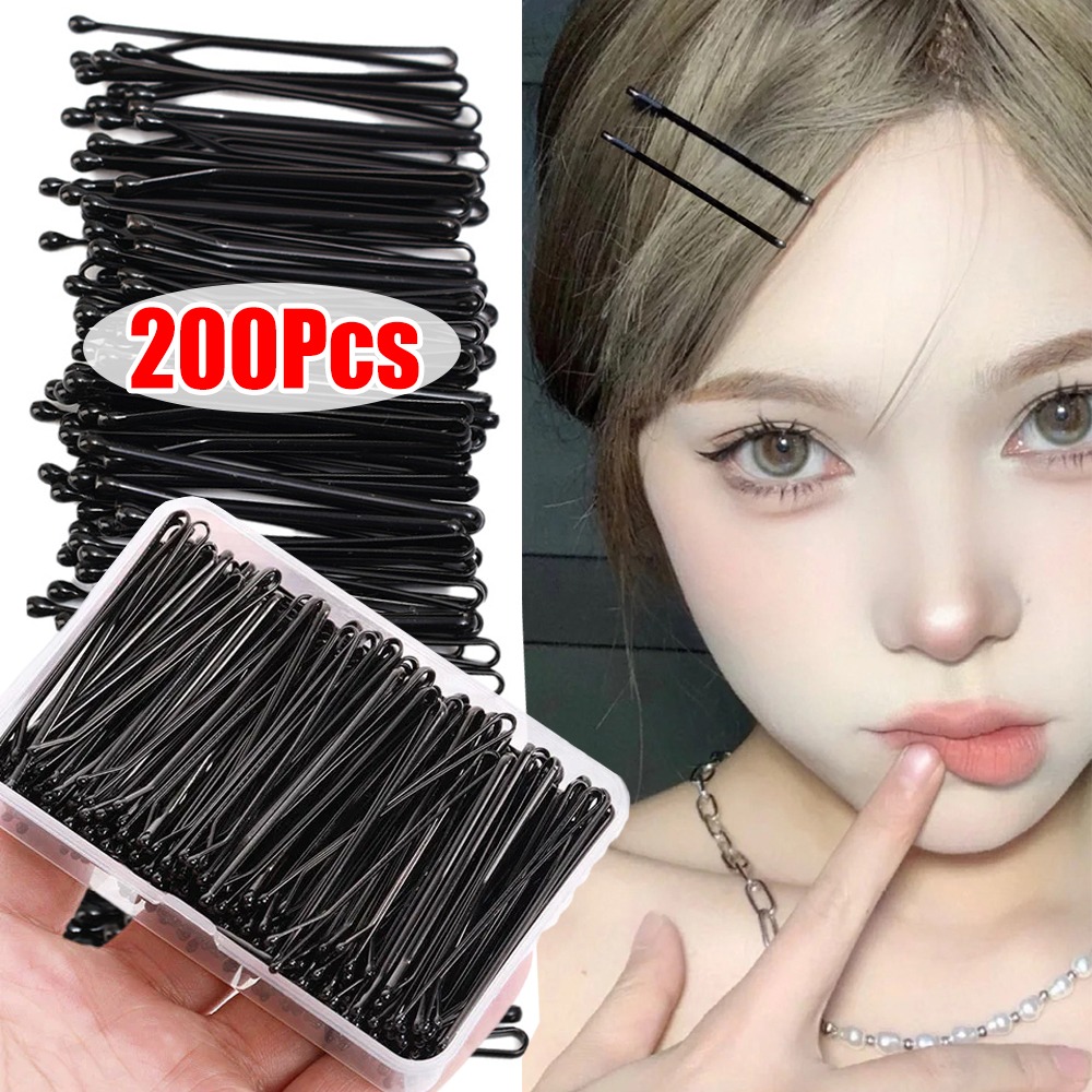 Bobby Pin Bulk - 50-200 قطعة مقاطع الشعر الأسود U