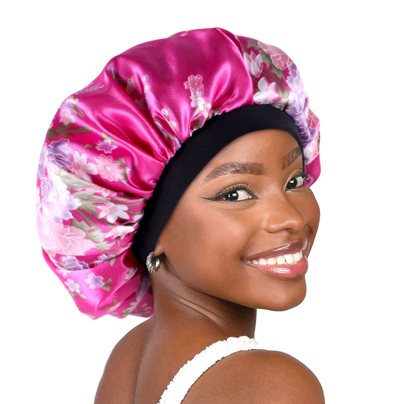 Satin Hair Bonnet - المرأة الساتان بونيه مرونة واسعة النطاق