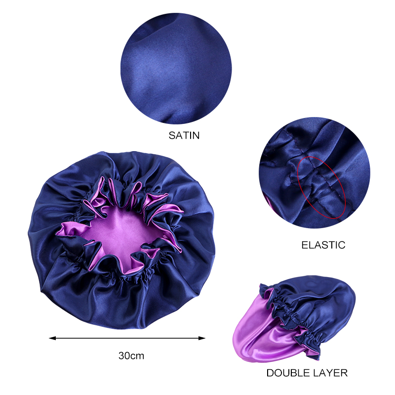 جديد الصلبة مطاطا طبقة مزدوجة  - مراجعة Satin Hair Bonnet وسعره