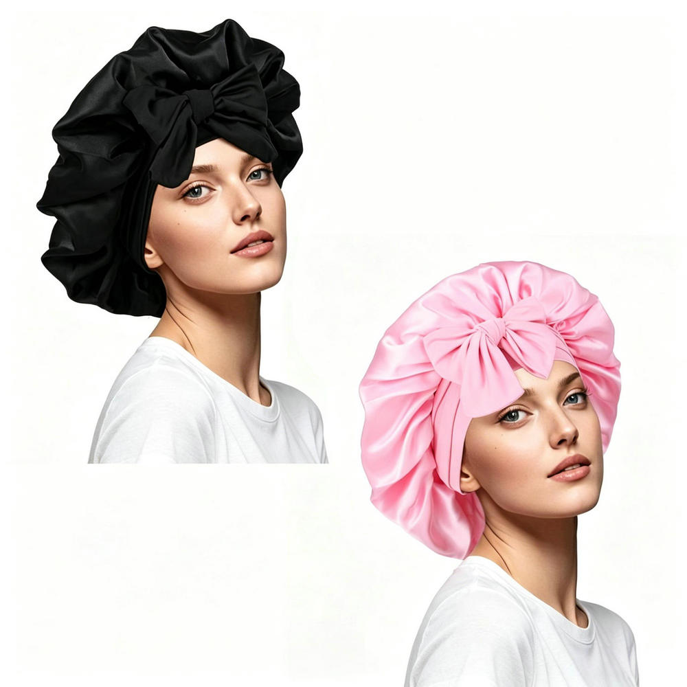 قطعتان من قبعات الساتان للنساء - مراجعة Satin Hair Bonnet وسعره