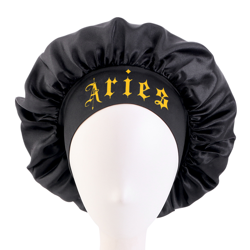 جديد 12 زودياك بلون قبعة النوم - مراجعة Satin Hair Bonnet وسعره