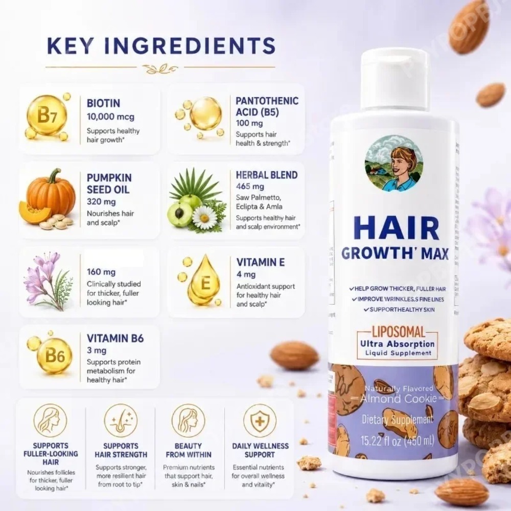 سائل نمو الشعر بالليبوسومات، م - مراجعة Hair Care Vitamin وسعره